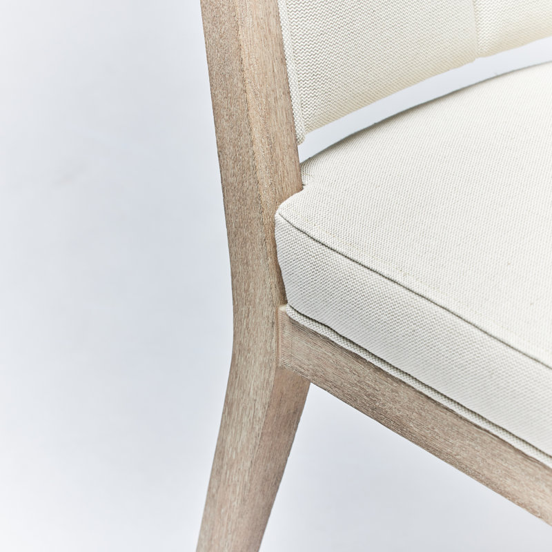 Largo Upholstered Dining Chair, White Ceruse