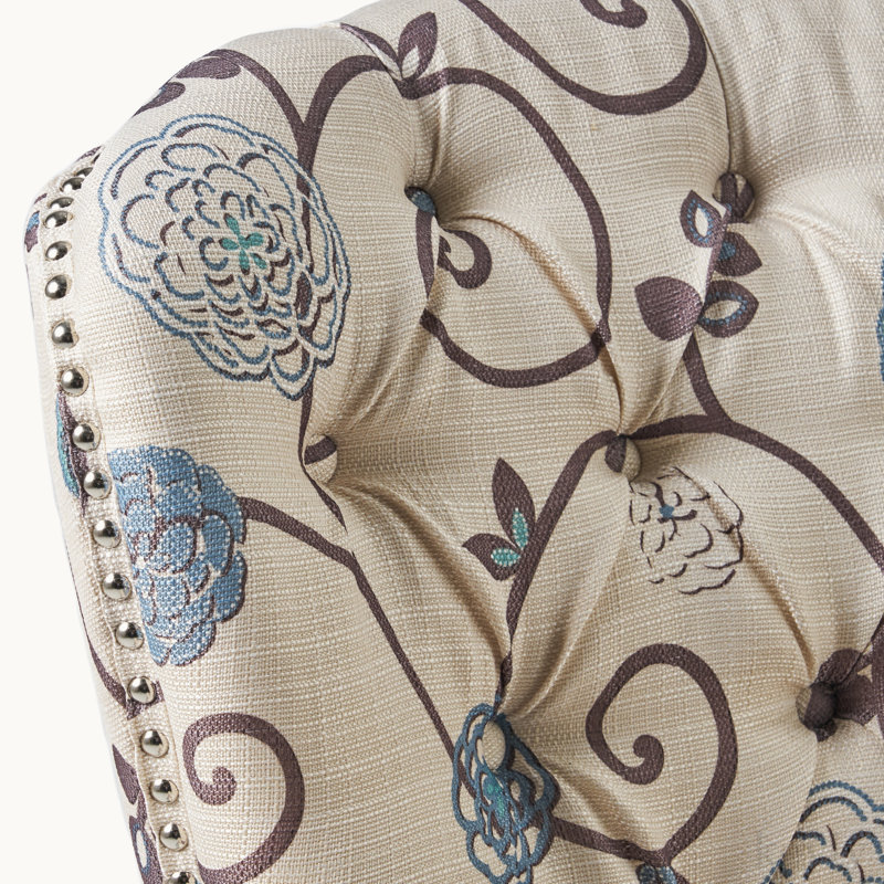 Fauteuil floral, Tissu floral beige