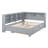 Wooden Full Size Daybed With Twin Trundle, Storage Shelf & USB Charging Ports-881973414-881973413