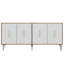 Console moderne, chêne saphir et blanc, panneau de particules 100% mélaminé, épaisseur: 0,71 pouce | Support mural, tablettes multiples, solution de décoration élégante pour la maison et le bureau-1959996485-1959996486