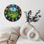 Horloge murale 10 po en MDF rond avec mouvement à quartz silencieux et crochet sans perceuse (piles AA non incluses)
