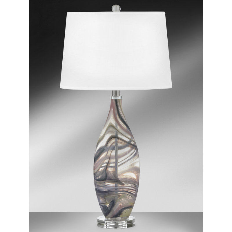 Scilla 30" Grey Glass Table Lamp
