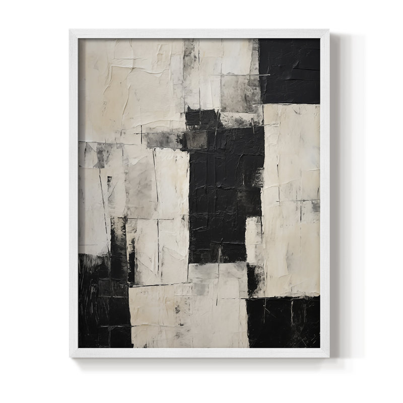 ABSTRACT Series CCCCLIX - Impression encadrée de qualité supérieure - Prêt à être accroché - Aucun clou requis, Blanc
