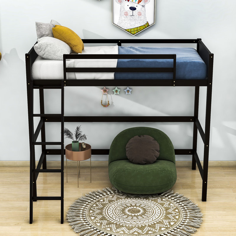 Kids Twin Loft Bed, Espresso
