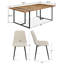 Ensemble de salle à manger rectangulaire en bois manufacturé avec chaises rembourrées-881303958