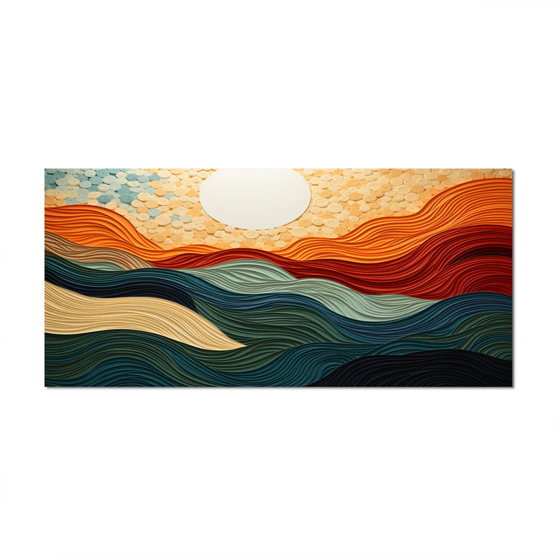 «Desert Sands Abstract», art mural sur toile, Toile tendue, H 28 po x l 60 po x P 1,5 po