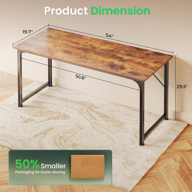 Spacious Computer Desk With Sturdy Metal Frame For Home Offices, Offering A Modern And Functional Workspace