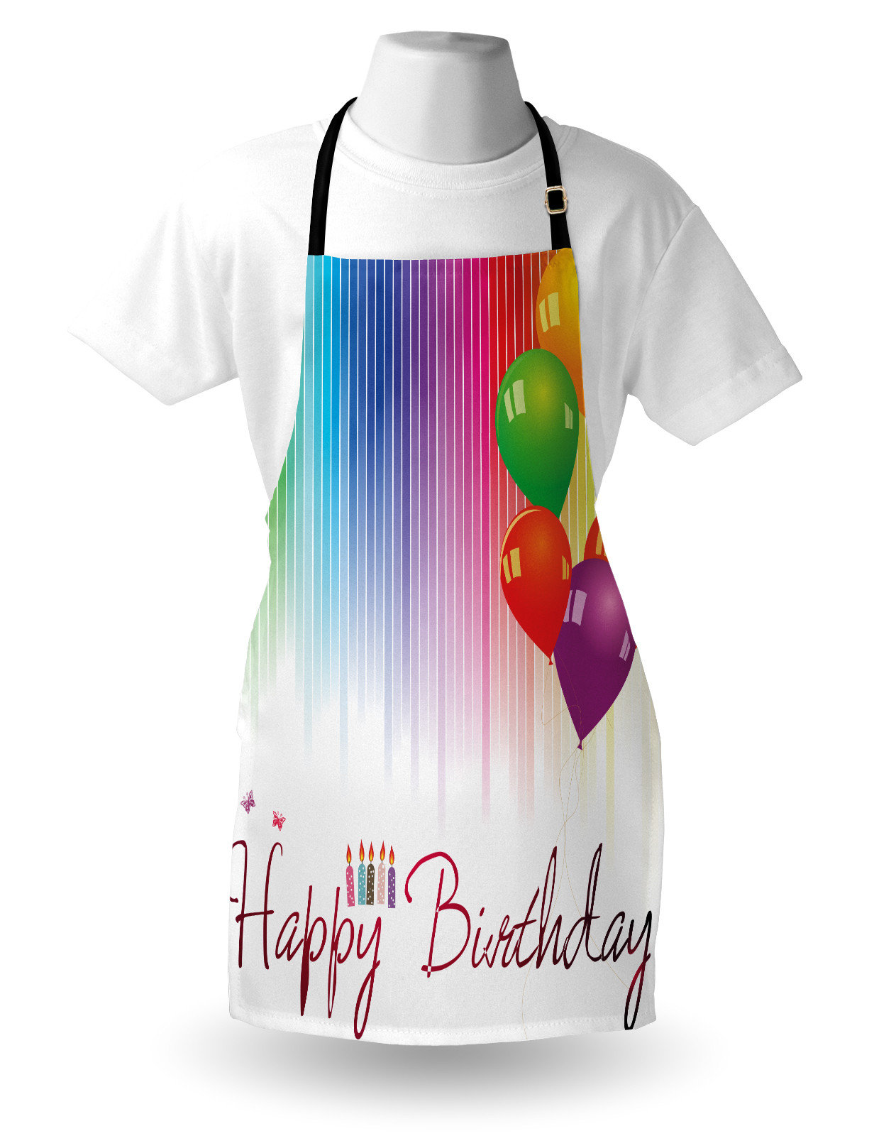 The Party Aisle™ Rainbow Apron Unisex, Balloon Greeting Candle, Adult ...