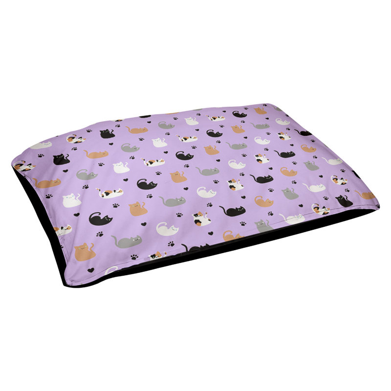 Coussin pour chien Byrge, Très grand (l 52 po x P 42 po x H 17 po), Mauve / noir / orange