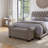 Linen Blend Upholstered Storage Bench