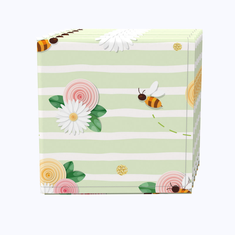 100% Cotton Striped Square Napkin