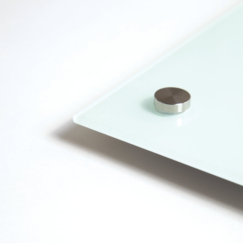 White Frosted Frameless Magnetic Glass Dry Erase Board 47" x 35"
