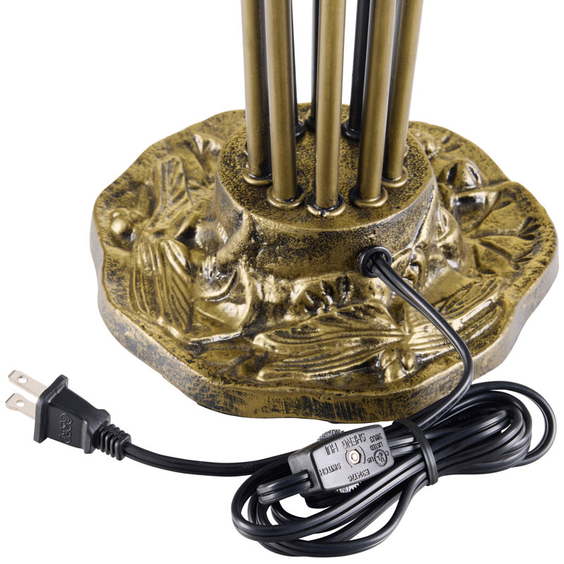 21" Stewartsville 10 Light Lily Table Lamp, White, Brass