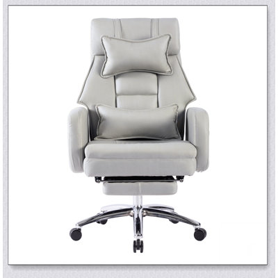 Chaise de bureau pivotante et ergonomique, chaise de bureau en cuir à haut dossier