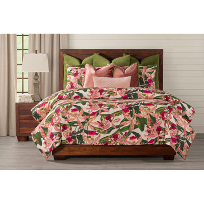 Pink Orchid Print Duvet Cover & Insert Set