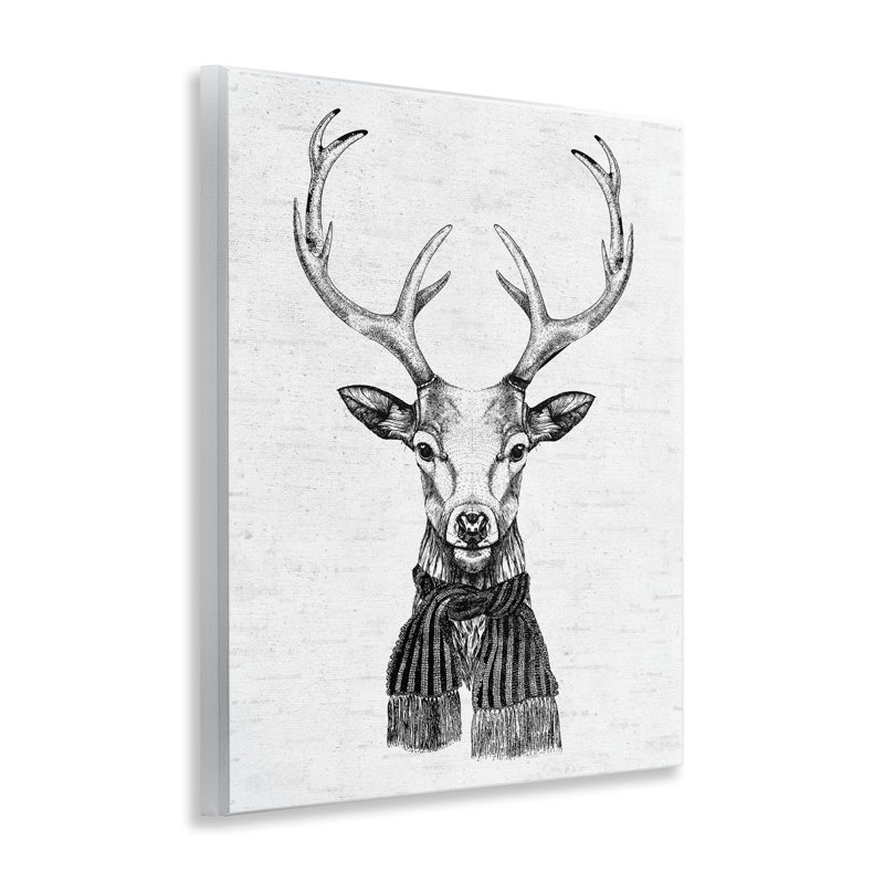 Art mural monochrome avec chevreuil