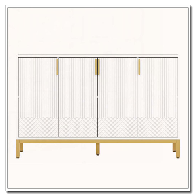 Buffet 4 portes avec rangement, Blanc