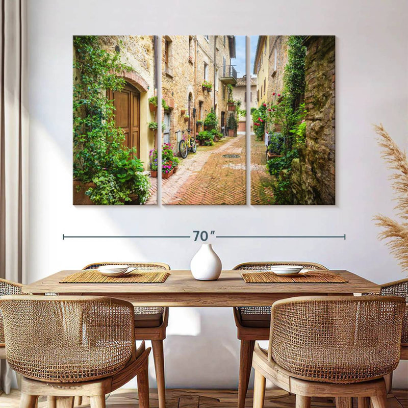 Kavia, pittoresque rue toscane, H 42 po x l 65 po