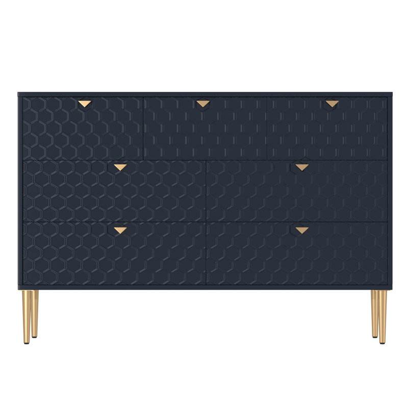 Armoire d'appoint avec 7 tiroirs Modern, Bleu