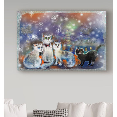 «Christmas Cats» par Juriel, impression sur toile tendue