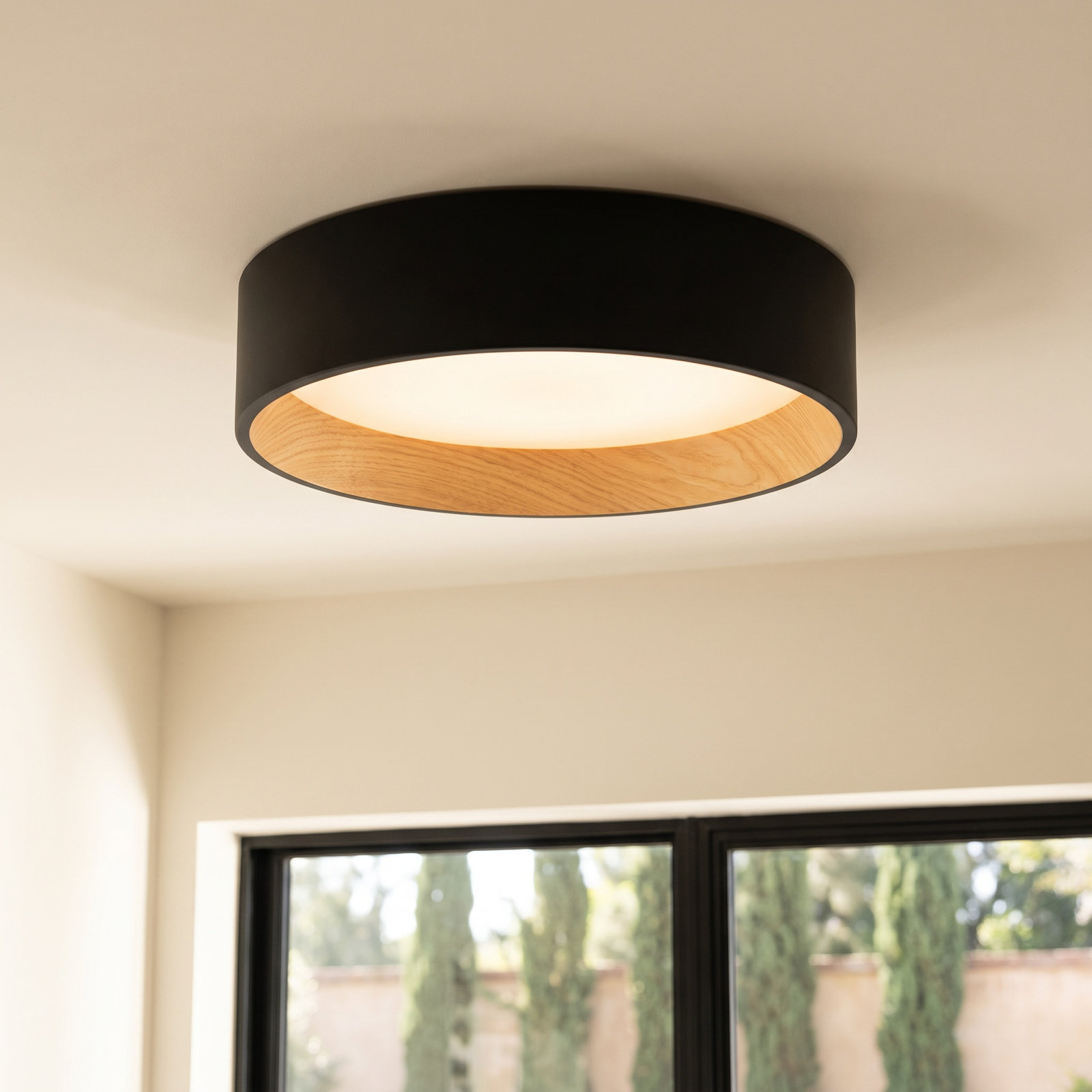 Bodine 16" Single Light Flush Mount, Natural, 3.75" H x 13" W x 13" D