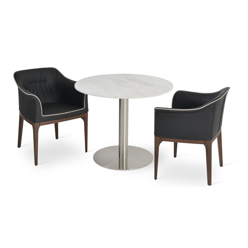 London 18'' H Faux Leather Upholstered Beech Armchair, Black Faux Leather