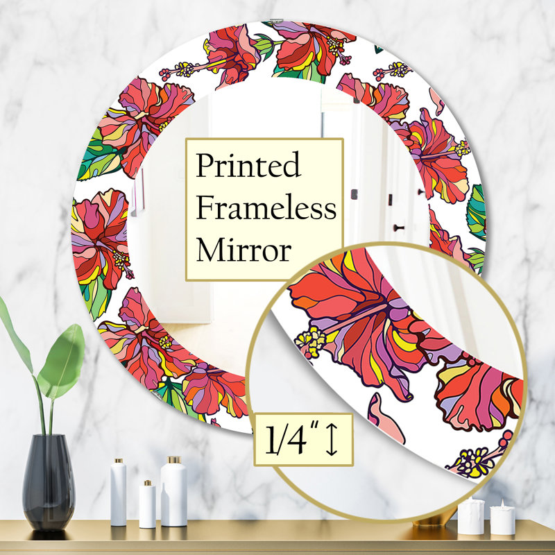 Accent Mirror, 31.5" H x 31.5" W, Floral