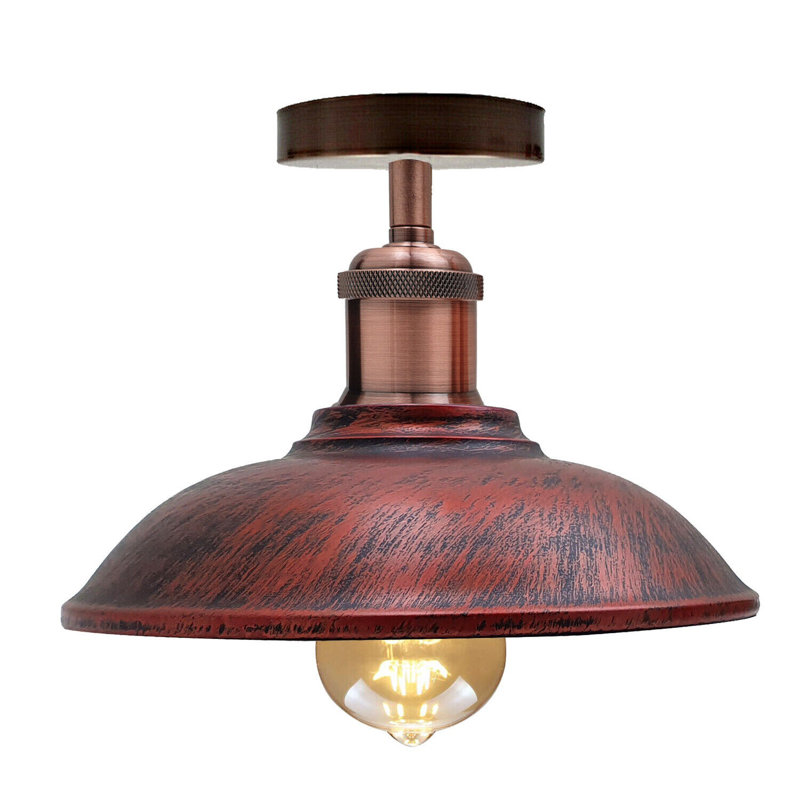 20cm H Metal Bell Lamp Shade ( Hook & Loop Fastener ) in Red