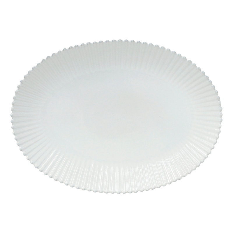 Pearl Stoneware Platter, 2.25" H x 20" L x 14.5" W