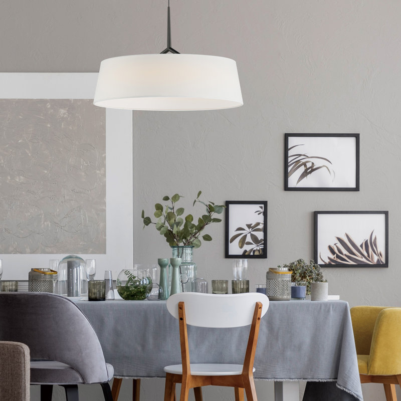 Melva 1 - Light LED Single Pendant, Black, 13.75" H x 21.25" W x 21.25" D