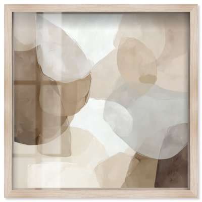Tableau sous-cadre Soft Overlap II, par Art Remedy, cadre blond, 30 x 30 cm