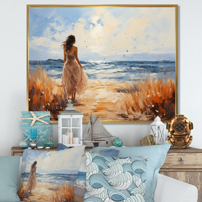 Coastalbeachsand Sandy Serenity Pointillism VII, reproduction d'art sur toile