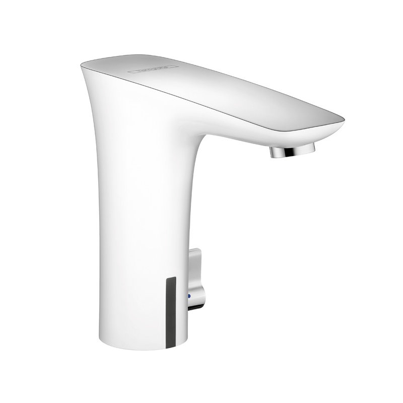 PuraVida Single Hole Bathroom Faucet, White/Chrome
