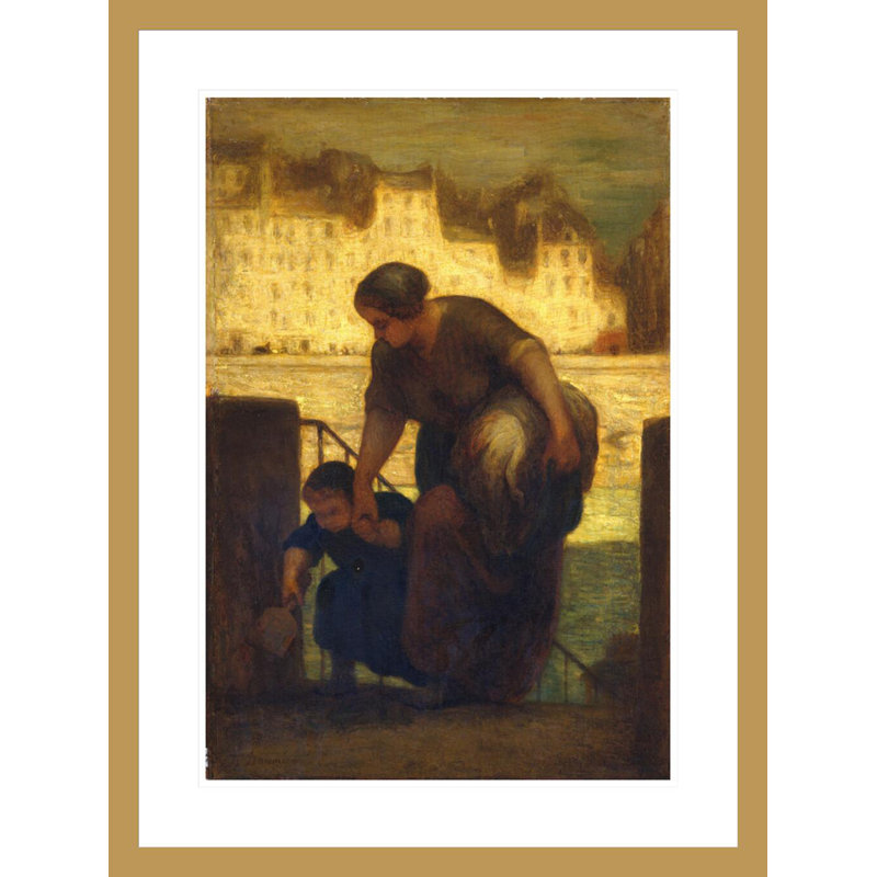 «The Laundress» par Honoré Daumier, impression giclée sur cadre, H 29,5 po x l 22,13 po
