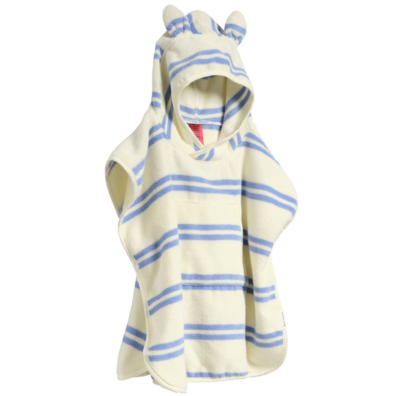 Sunnylife: Serviette à capuche pour enfant - Sid The Seagull Stripe - Coton doux absorbant, serviette à enfiler Poncho avec oreilles et poche, piscine-plage-bain