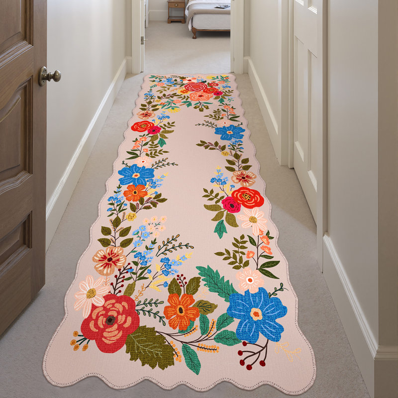 Tapis rose cerise lavable à la machine, Tapis de couloir 2 pi x 8 pi