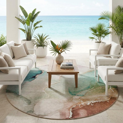 Tapis extérieur rond 8 pi