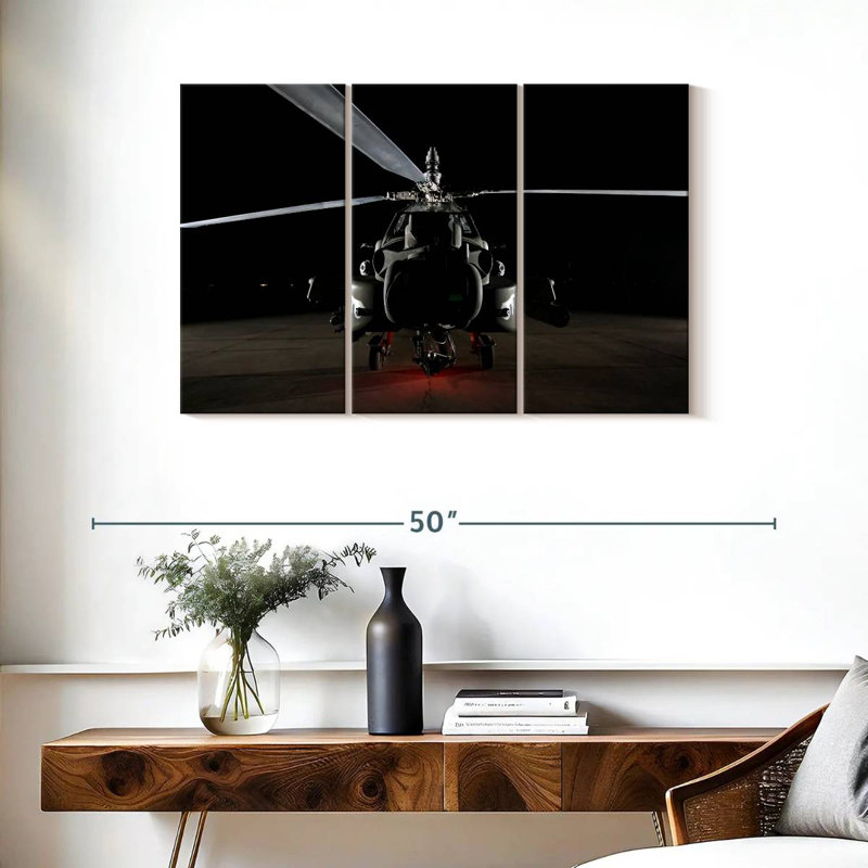 Mehar Apache Military Helicopter, 24" H x 38" W