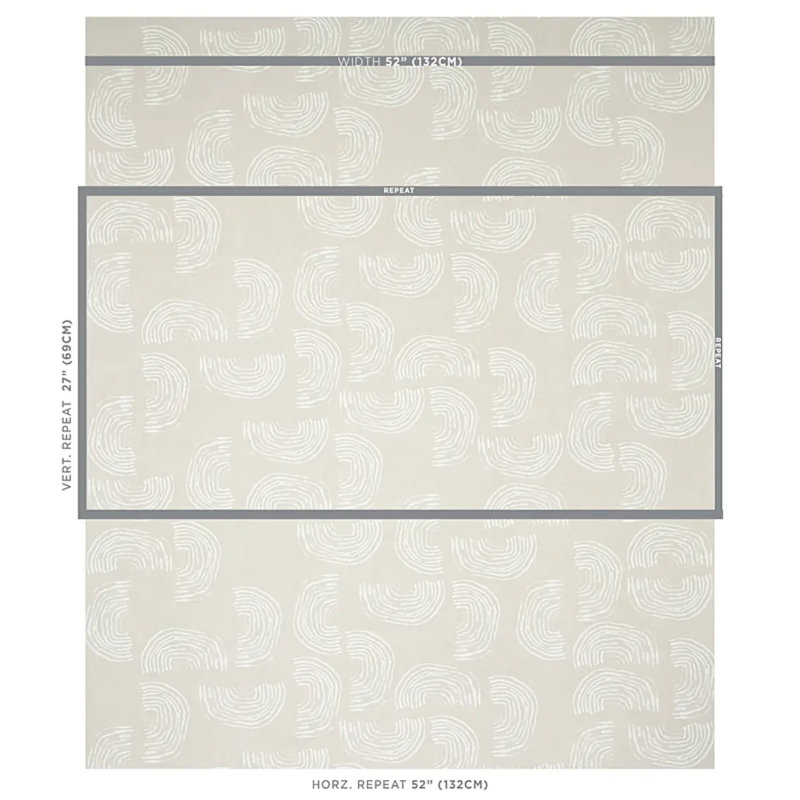 Schumacher x Caroline Z Hurley Quansoo Wallpaper, Ivory Neutral
