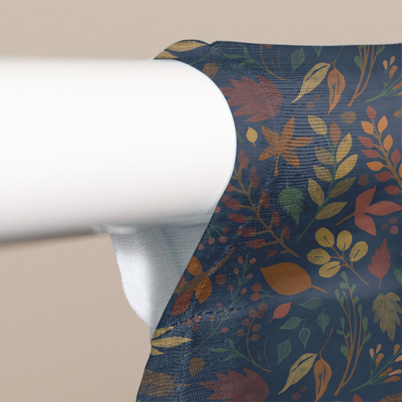 Sheer Curtain Single Panel, Navy Blue/Orange/Yellow
