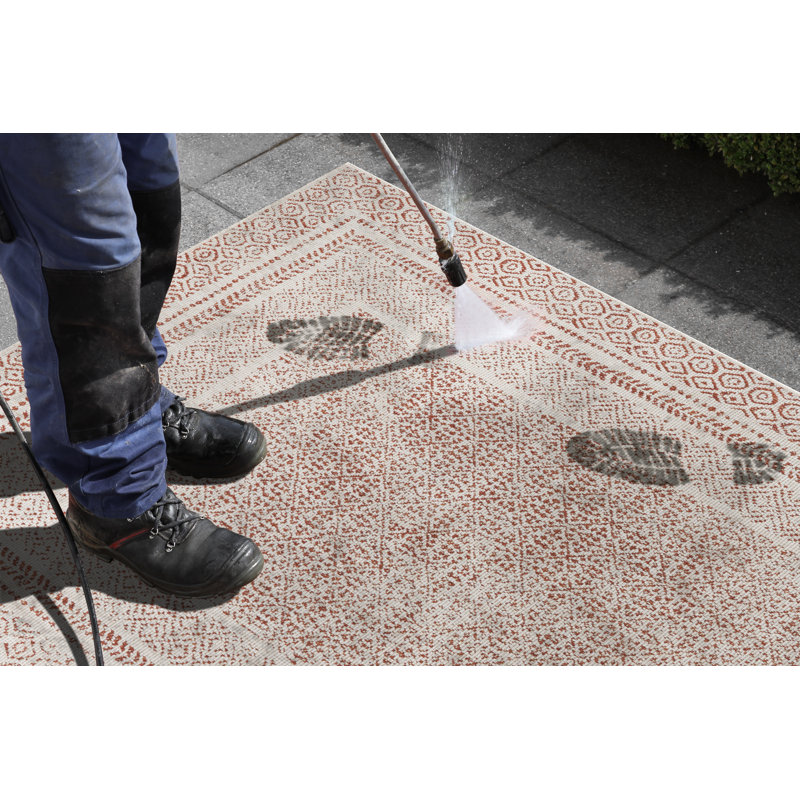 Frame Flatweave Terracotta Rug, Rectangle 240x340 cm