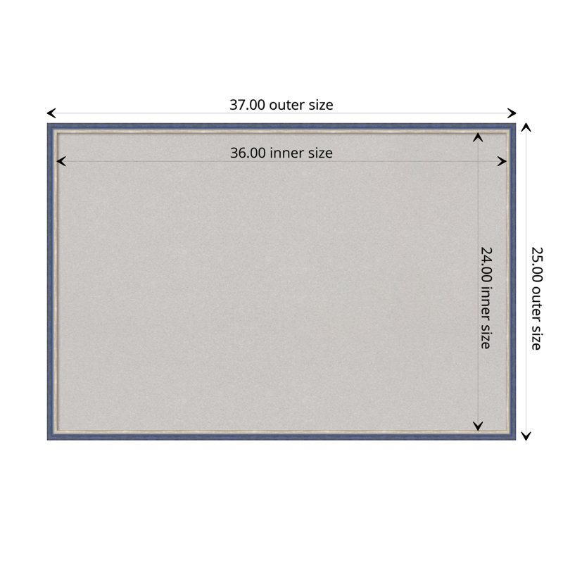 Petit babillard mural Theo, 13 po x 31 po, Bleu