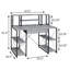 Bureau avec tablettes ouvertes et huche-543870849