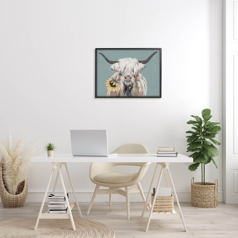 Art mural texturé giclée Highland, H 24 po x l 30 po x P 1,5 po, Giclée encadrée noir minuit
