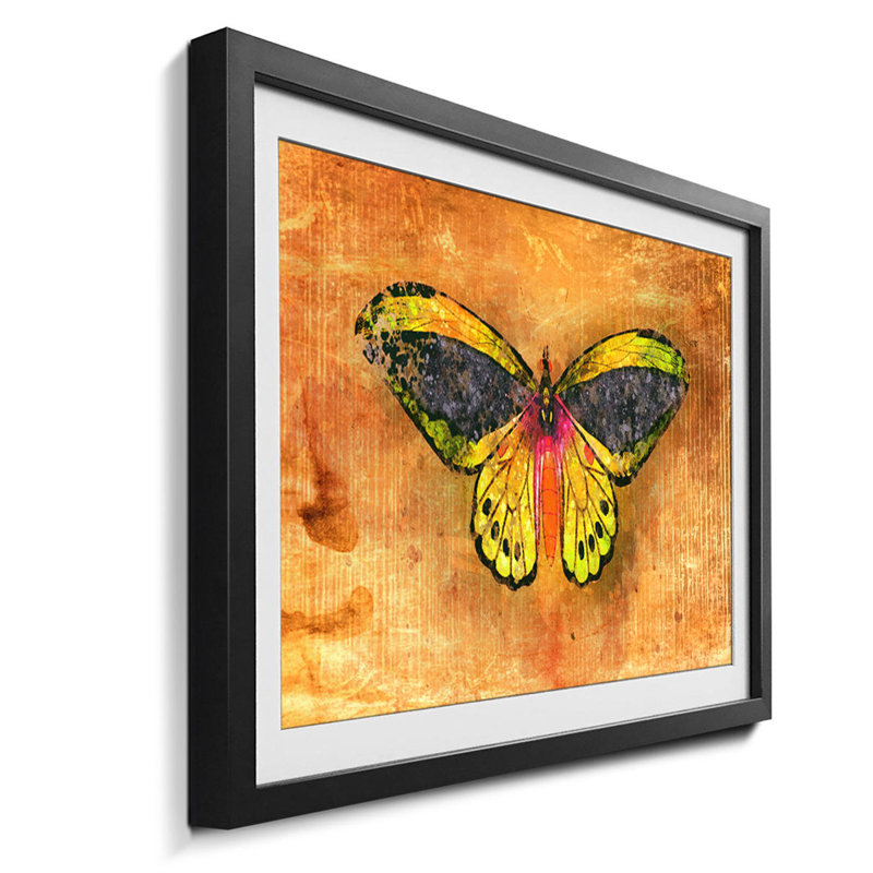 Streetart Happy Lemon - Single Picture Frame Print, 64cm H x 84cm W x 2.2cm D