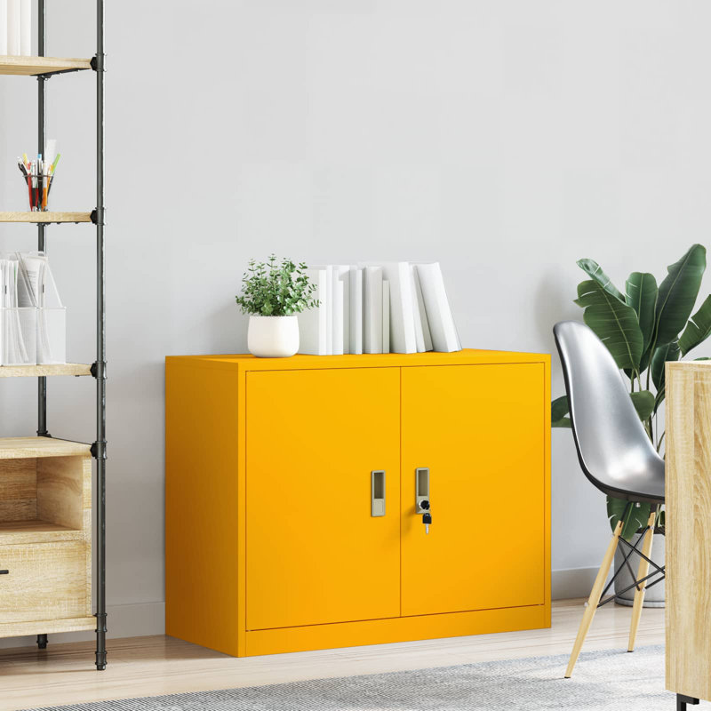 Storage Cabinet, Mustard Yellow