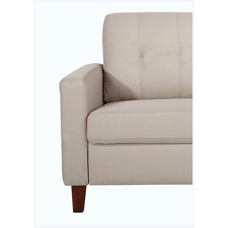 Chaise d'appoint rembourrée - fauteuil capitonné capitonné en tissu de polyester pour le salon, Beige Polyester