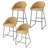Walter Wicker Counter Stool with Iron Frame