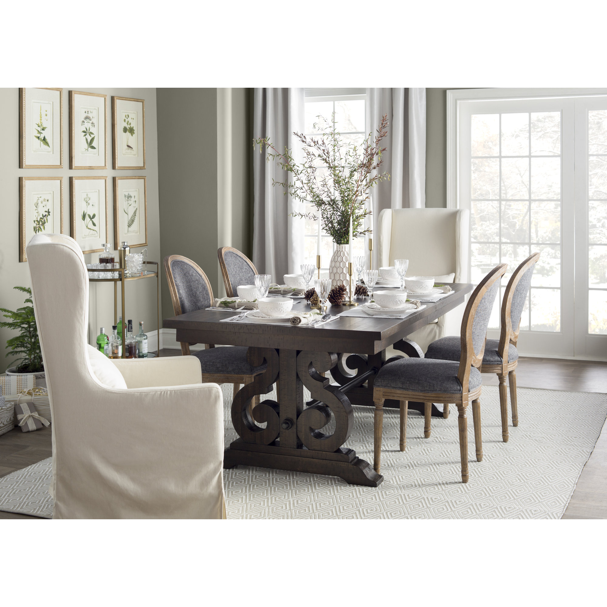 Diamond Handwoven Indoor/Outdoor Rug, Rectangle 4' x 6', Platinum