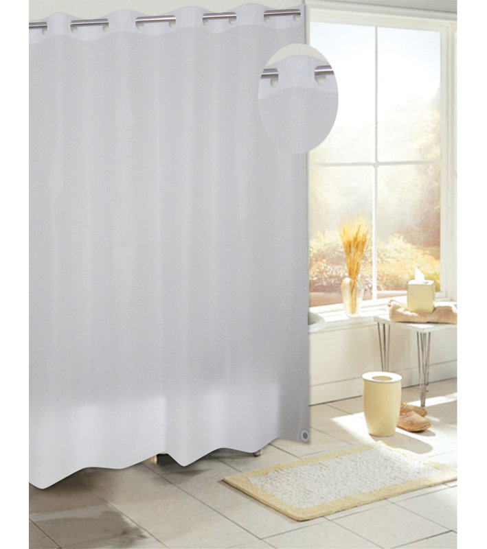 Rideau de douche Ludwick PEVA, Transparent givré